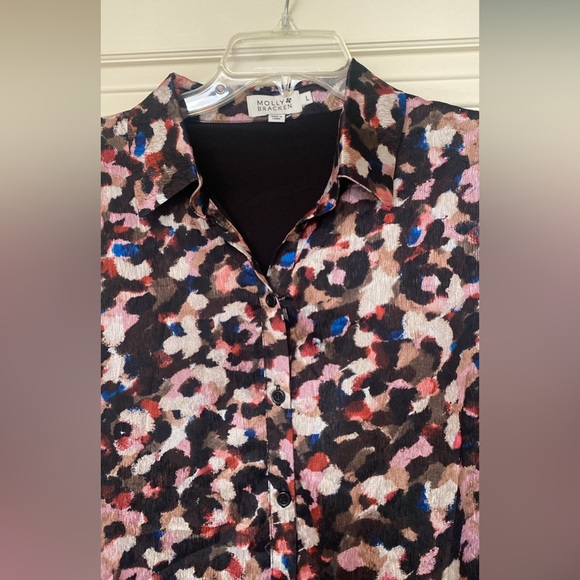 Molly Bracken Printed Shirt Dress L - Picture 8 of 13